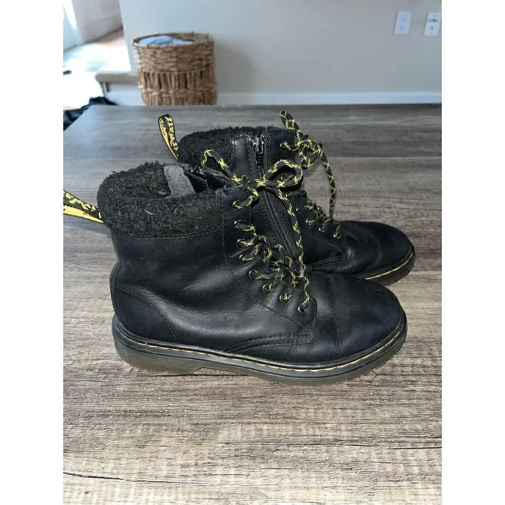 Dr Marten Doc Marten TODDLER 1460 FLEECE LINED LEATHER BOOTS size 3.5